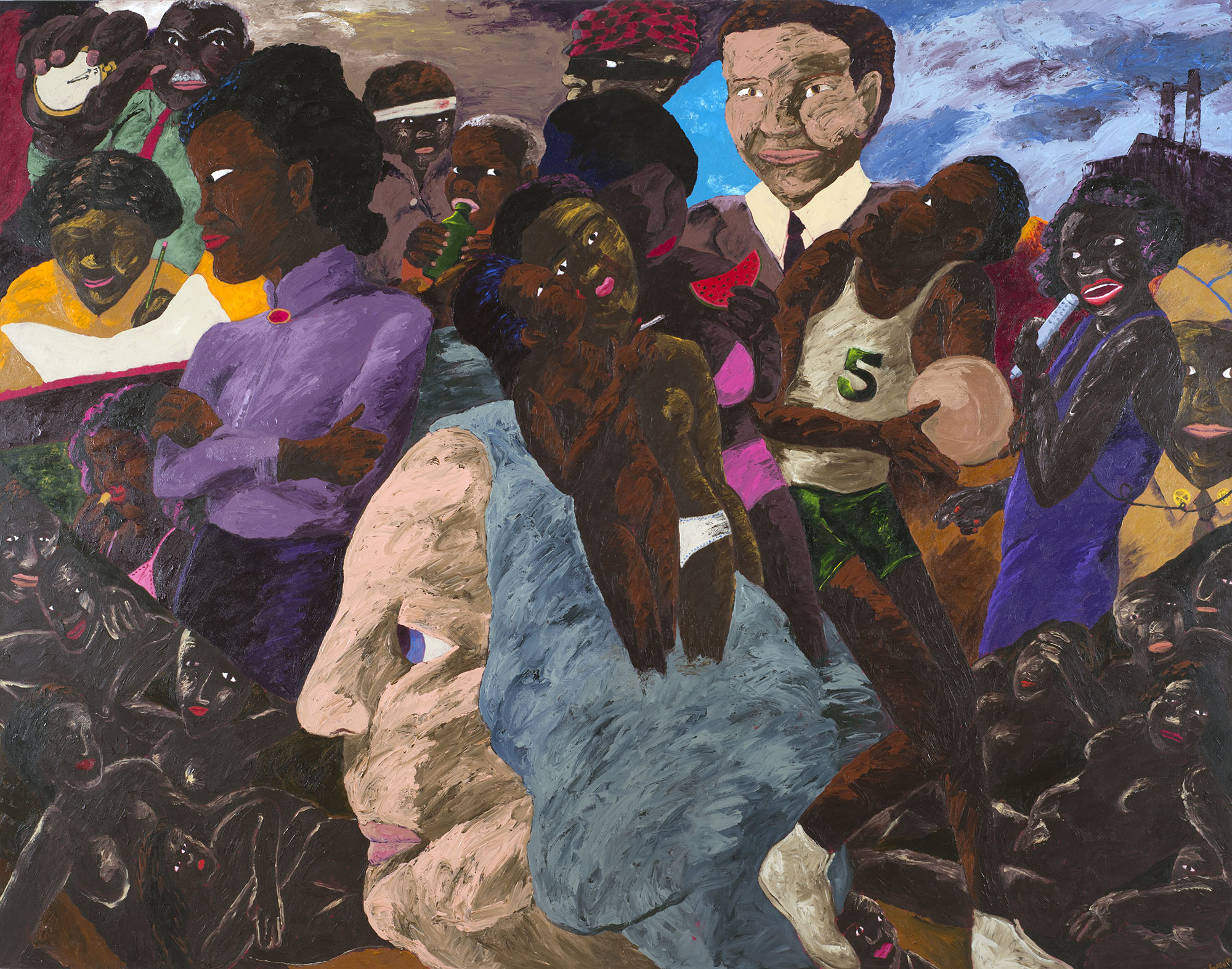 "The Other Washingtons," by Robert Colescott, 1987, oil on canvas, 90 x 114 in.