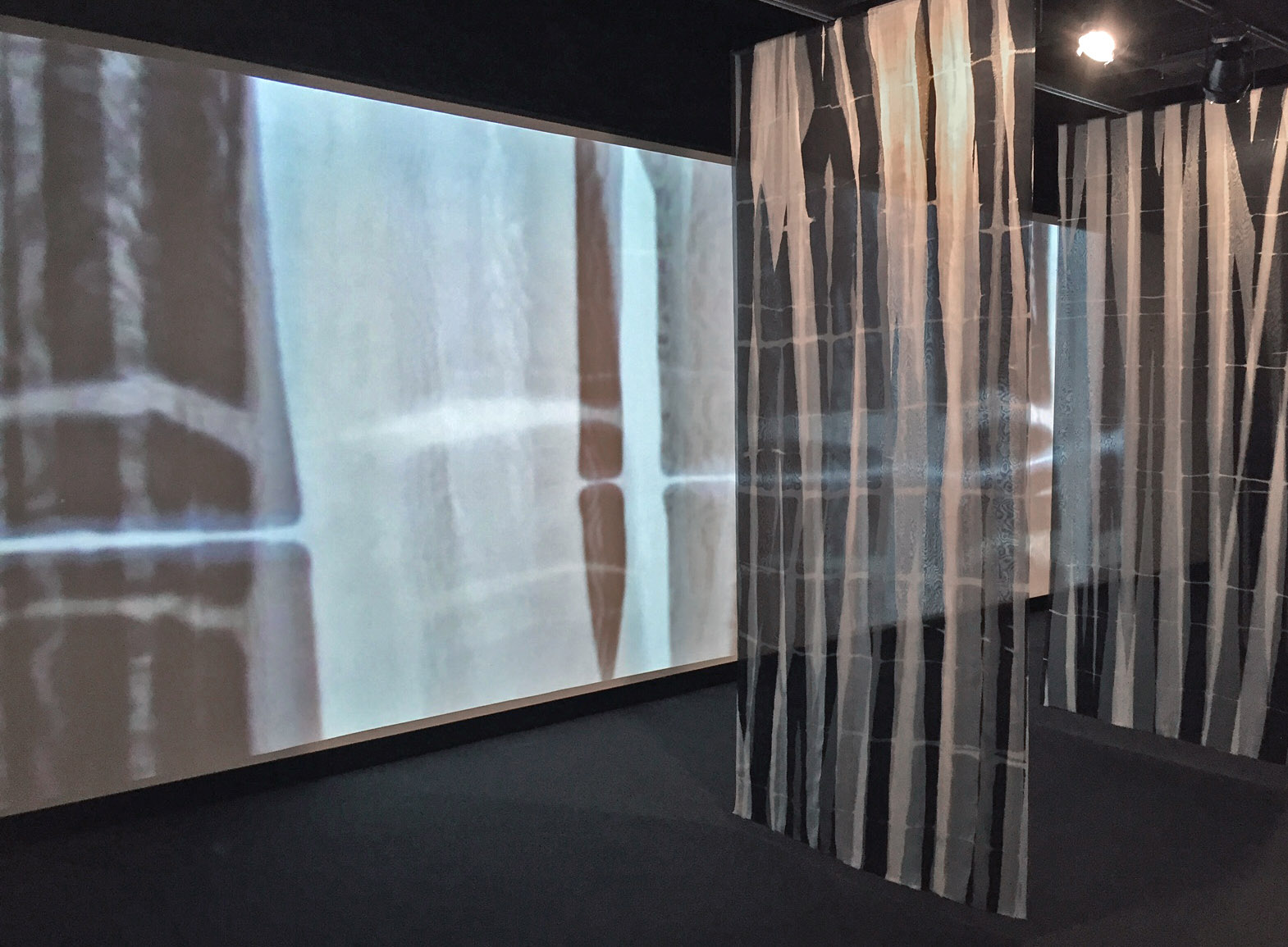 Elin Noble's installation "Vox Stellarum" at the Robert Hillestad Textiles Gallery includes a complementary video, displayed via a new projection software system.