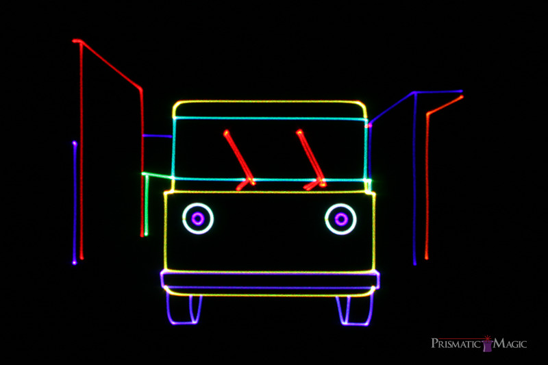 An image from "KinderBop," a laser show playing Jan. 20-22 at Mueller Planetarium.