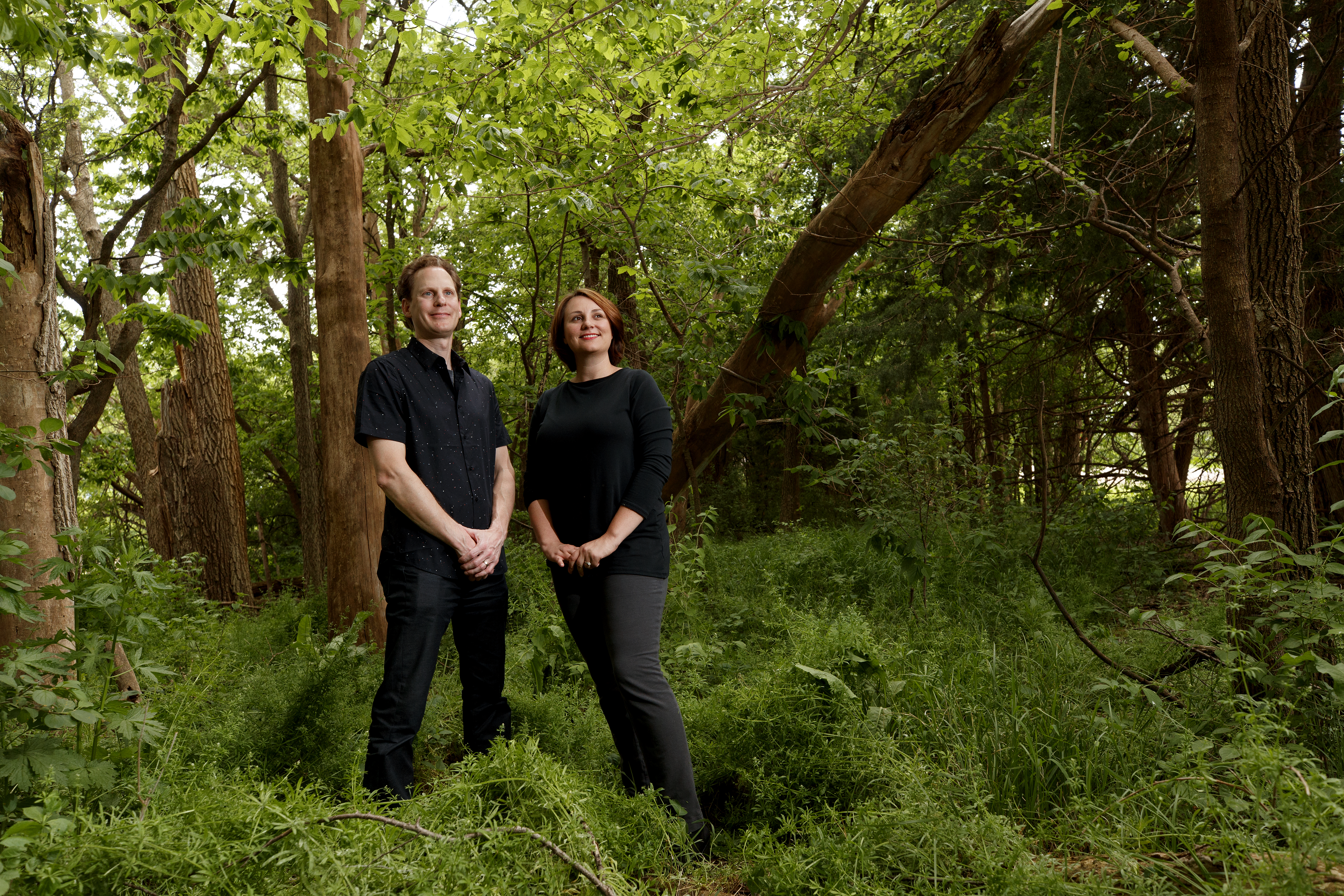 David Karle and Sarah Thomas Karle visit a shelterbelt near Lincoln that survives the New Deal.