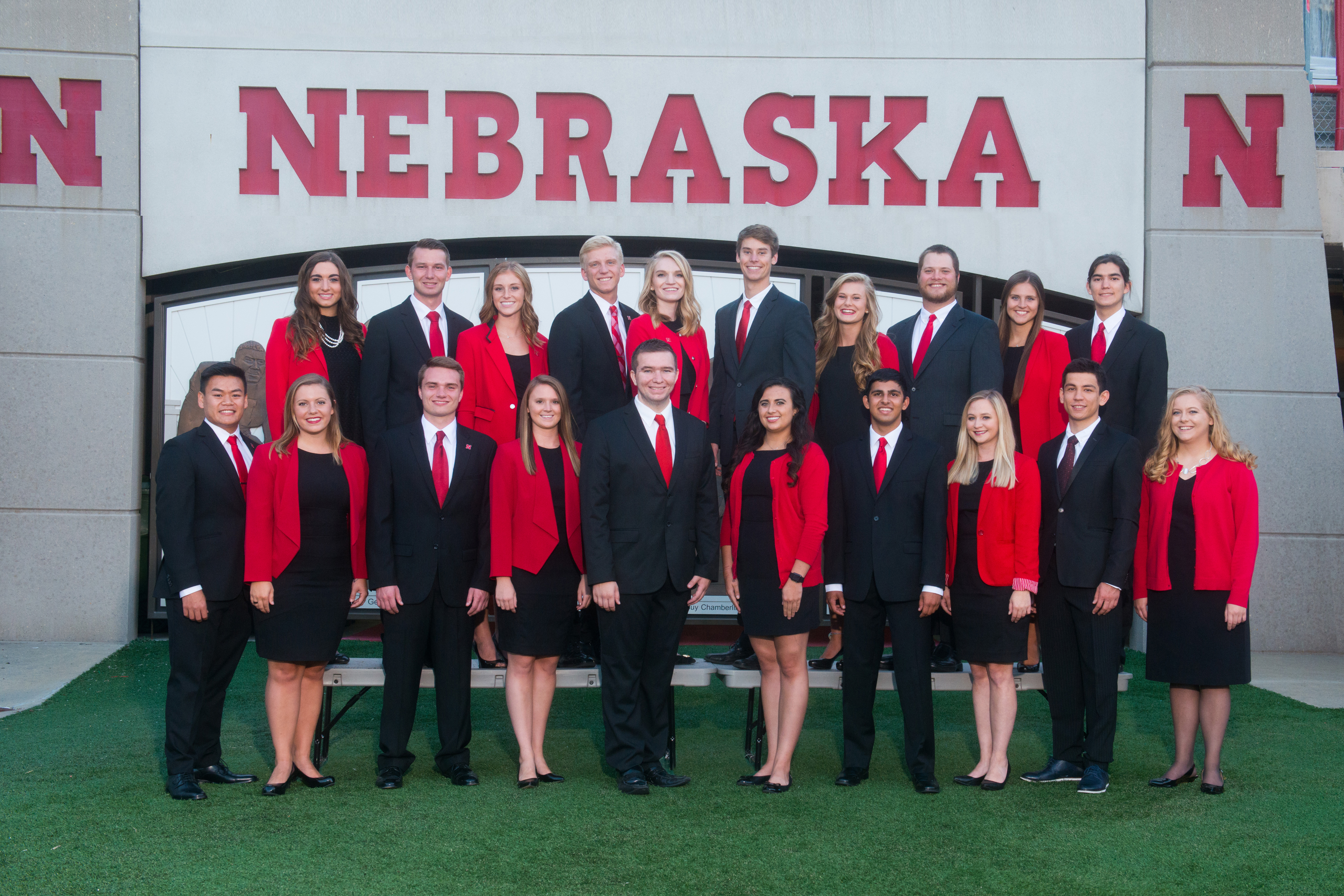 The Homecoming 2017 royalty finalists are: (back row, from left) Laura Springer, Tom Waldo, Camille Sippel, David Schuler, Olivia Beier, Jon Freese, Taylor Boesiger, Derek Kane, Alex Janvrin and Francisco Garcia; (front row, from left) Shayne Arriola, Olivia Bond, Grant Uehling, Janae Aune, Matthew Server, Brianna Ridenour, Laurel Oetken, Alex Fernando, Said-Nuriddin Makhmudzoda and Evann Vrana.