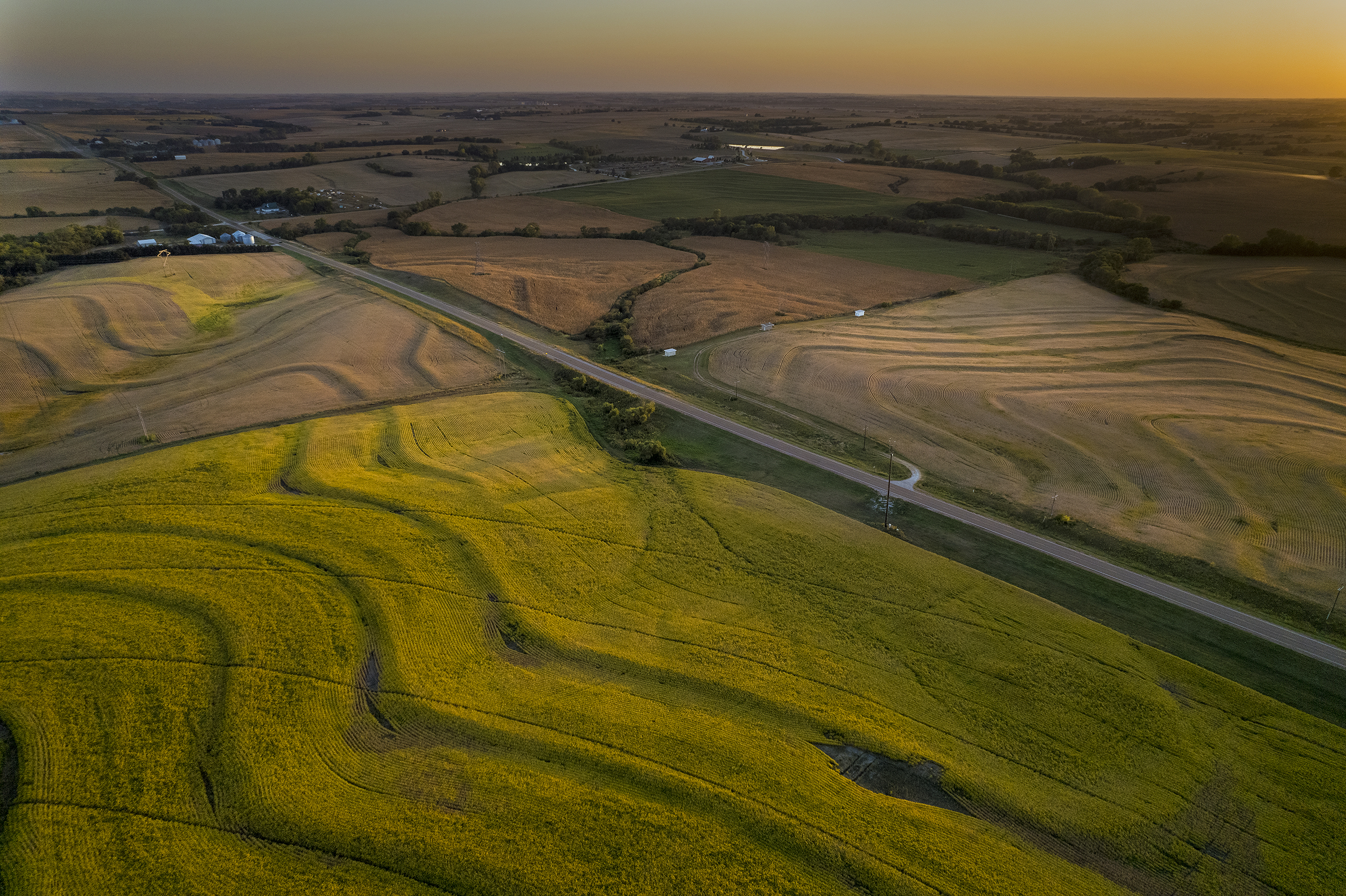 Aerial shot of farmland