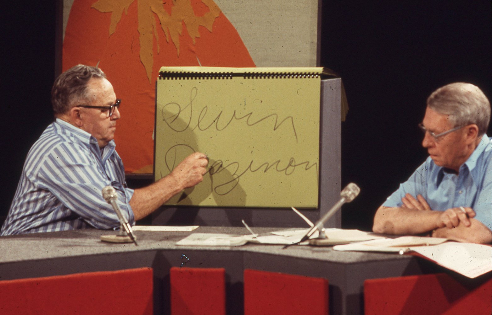 This “Backyard Farmer” photo from the 1970s shows Wayne Whitney (left), extension horticulture specialist; and George Round, founder and host.