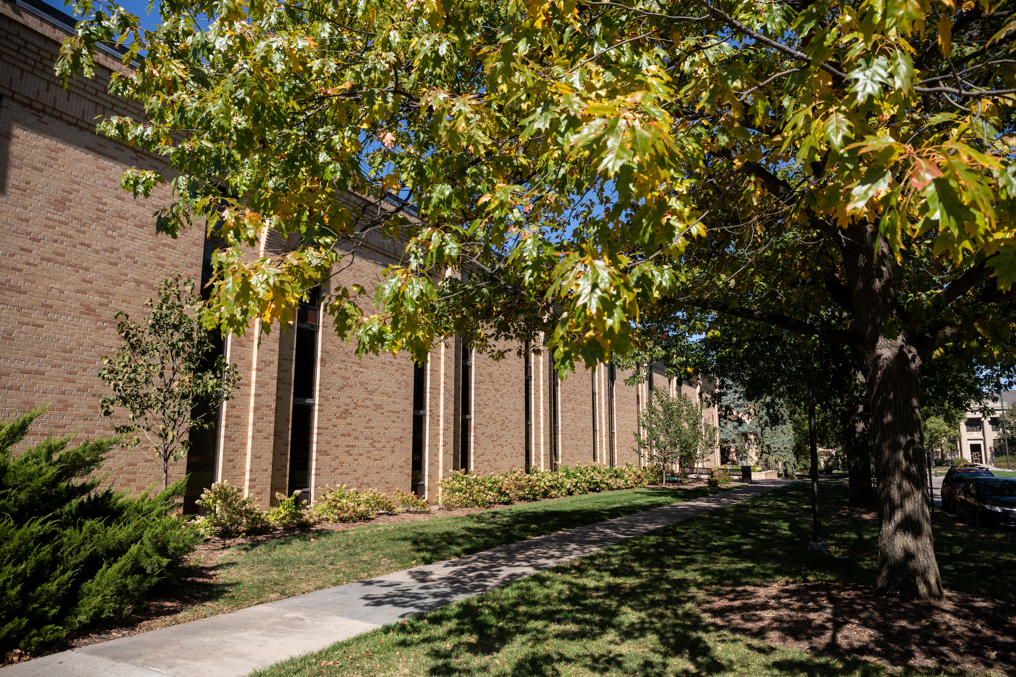 Exterior wall of Gwendolyn A. Newkirk Human Sciences Building on East Campus