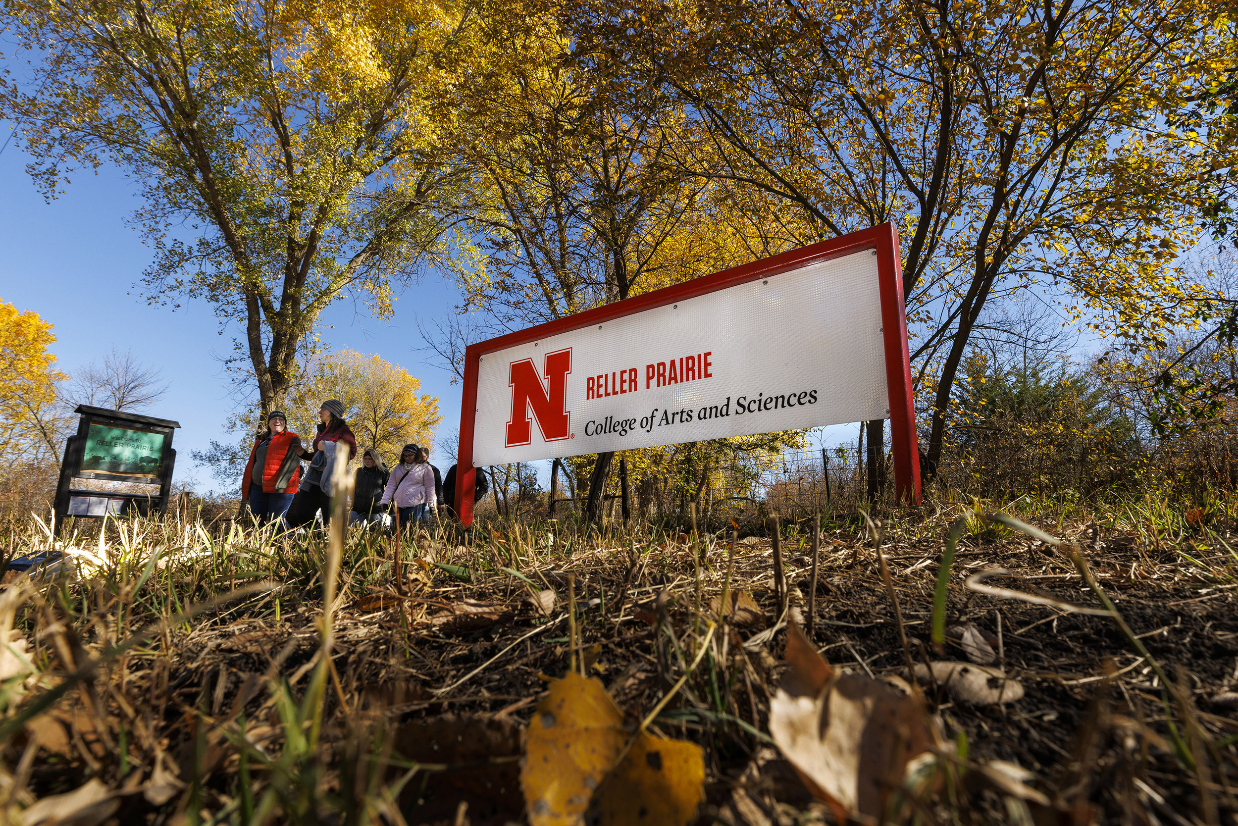 New signage welcomes visitors to Reller Prairie.