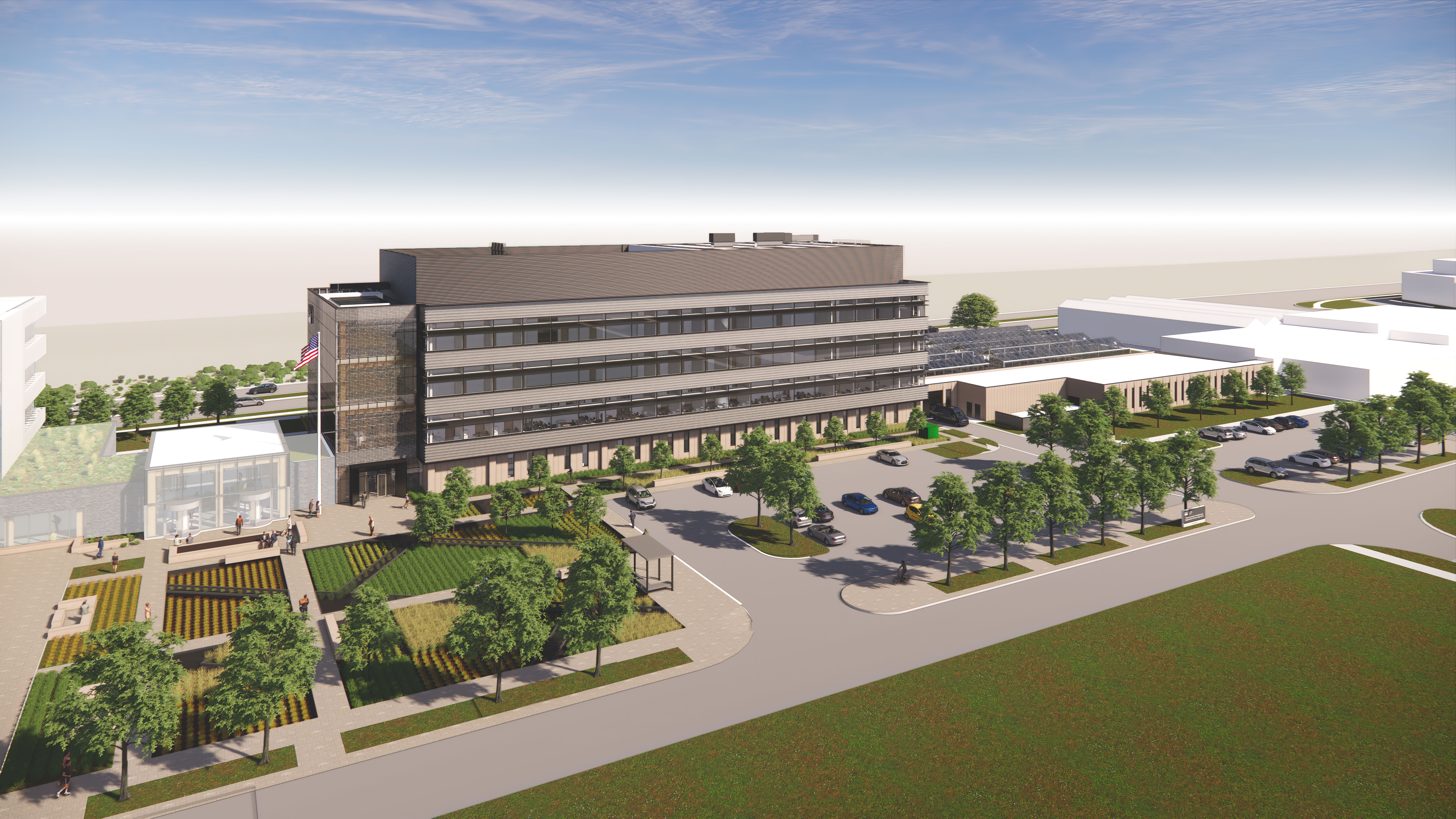 A rendering of the U.S. Department of Agriculture's National Center for Resilient and Regenerative Precision Agriculture on Nebraska Innovation Campus