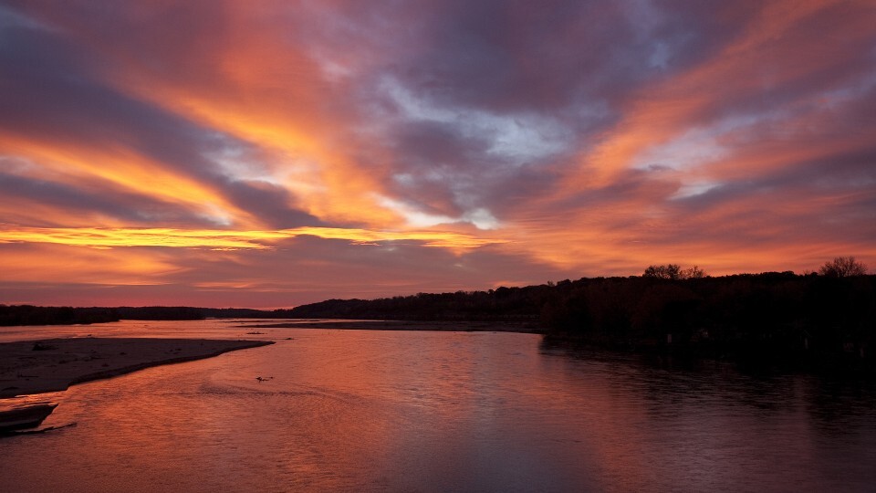 Platte River at sunset.