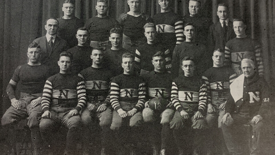 1918 Cornhusker Football Team, courtesy of Archives & Special Collections, UNL
