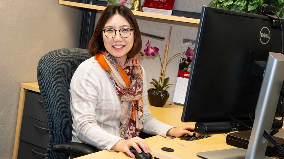 HyeonJin Yoon, research assistant professor, Nebraska Academy for Methodology, Analytics and Psychometrics, is the project’s principal investigator. (Kyleigh Skaggs, CYFS)