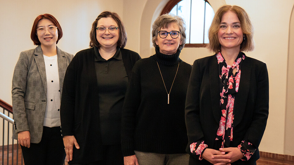 From left, HyeonJin Yoon, Pam Brezenski, Kris Elmshaeuser and Amanda Witte are leading the Get SET project to help retain special education teachers in Nebraska. (Kyleigh Skaggs, CYFS)