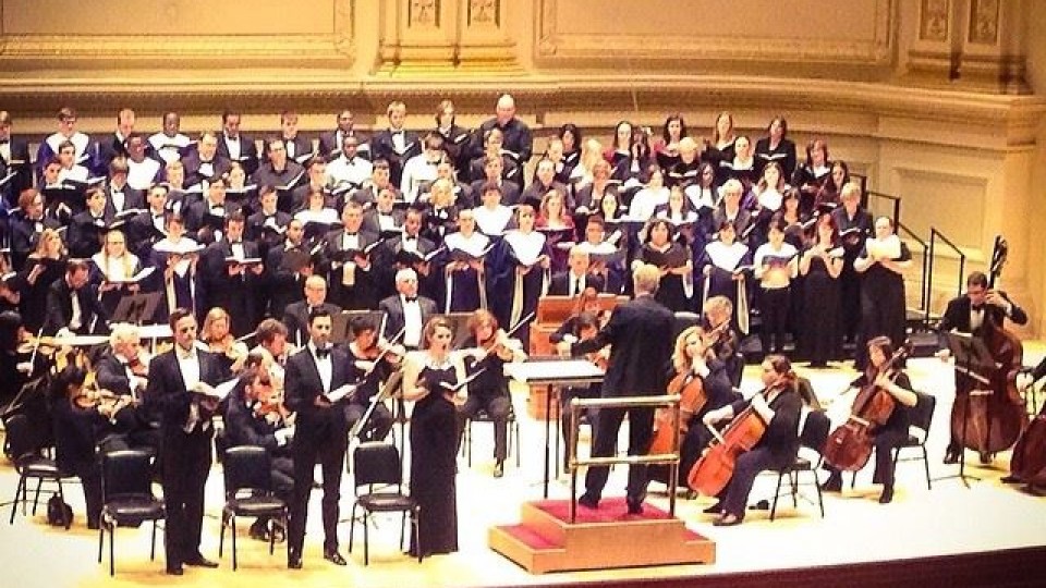 UNL's Peter Eklund conducts at Carnegie Hall in New York earlier this semester. Eklund updated "Requiem" to an American-English version that is featured in the April 17 University Singers performance.