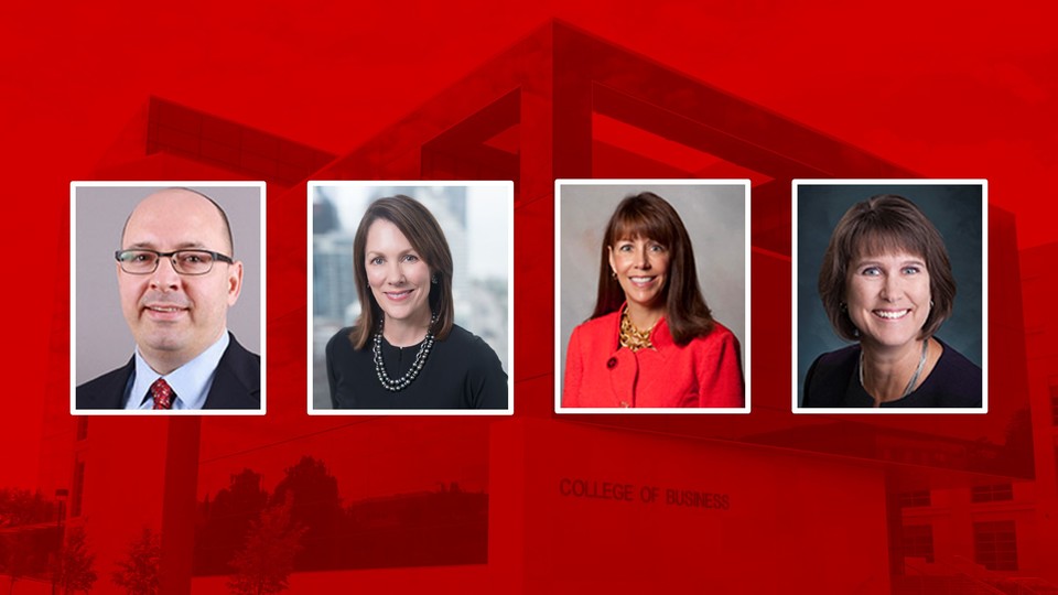 Four business alumni return to campus to share their Executive Insights at the panel discussion Oct. 18.