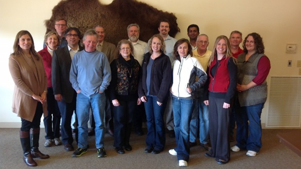 Attendees of the geography retreat at the Pioneers Park Nature Center on Nov. 11.