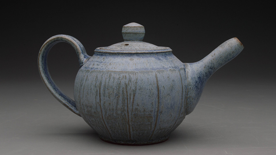 Mitch Hilzer, Teapot, Earthenware and glaze, 6” x 10” x 10”, 2017.