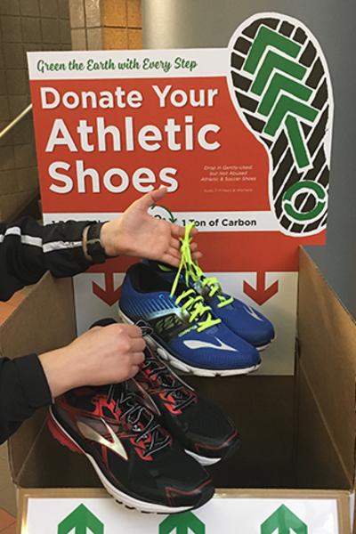 Shoes can be donated thru April 28 at the Rec & Wellness Center, Outdoor Adventures Center, and Campus Rec Center.