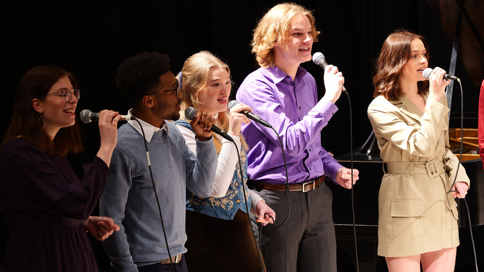 The Jazz Singers will perform April 24 in Westbrook Music Building Rm. 119. Photo courtesy of the Glenn Korff School of Music.