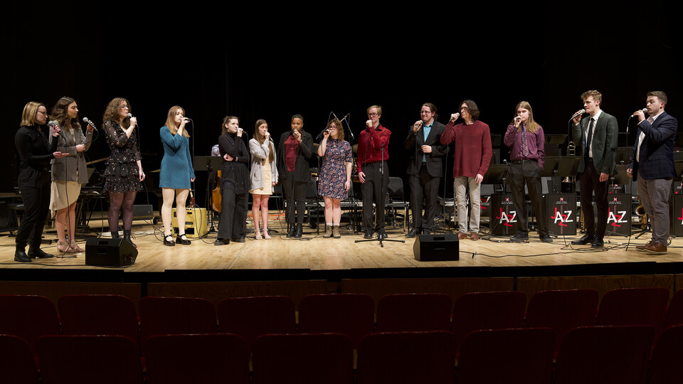 The UNL Jazz Singers will perform Dec. 6. Photo courtesy of the Glenn Korff School of Music.