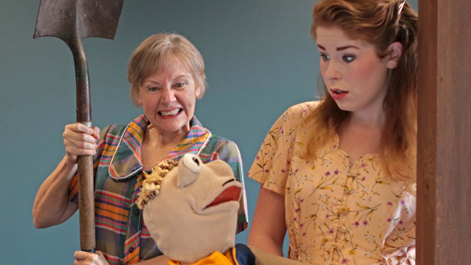 Cecilia Burkhart and Abbie Austin are featured performers in UNL Theatre's "Fuddy Meers" production.