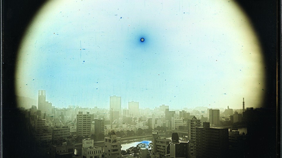 Takashi Akai’s daguerreotype titled “The Sun at the Apparent Altitude of 570 meters in West-Northwest Hiroshima” from “Exposed in a Hundred Suns.”