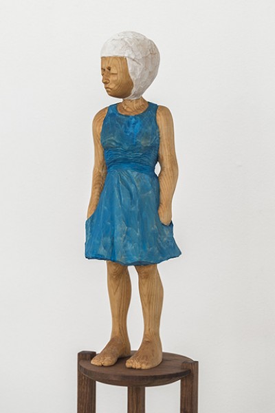 Santiago Cal, “Finally Free Miss T,” wood and watercolor, 2014. Photo by Cary Whittier.