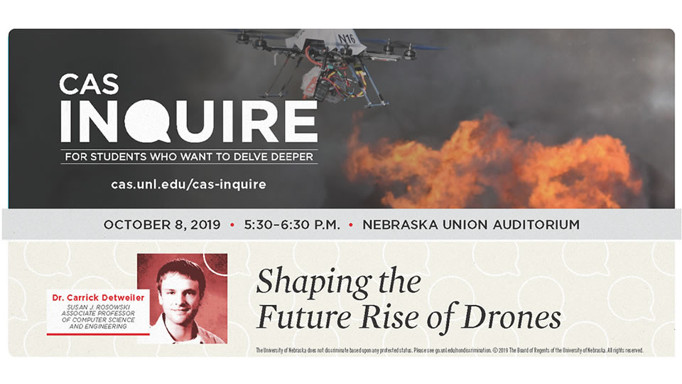 CAS Inquire poster with Carrick Detweiler and Drones