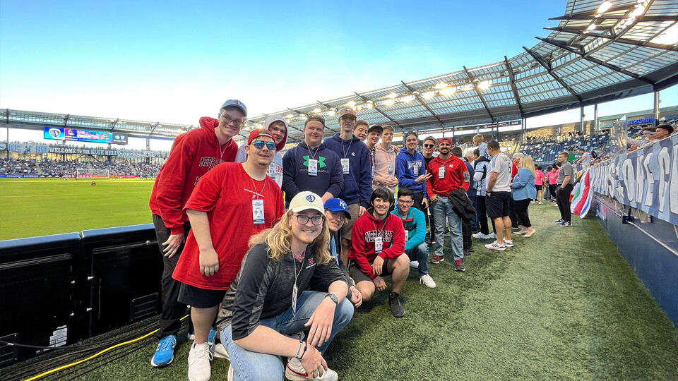 Students at Sporting KC soccer match