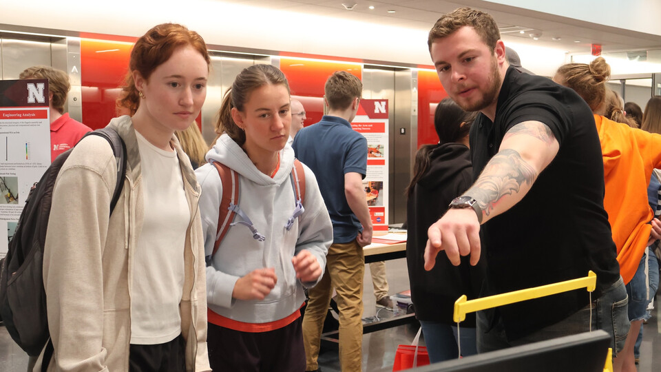 Graduating seniors in Nebraska Engineering showcased their innovative research and creative activity projects during a celebration on May 6. Learn more at https://go.unl.edu/mfnb.