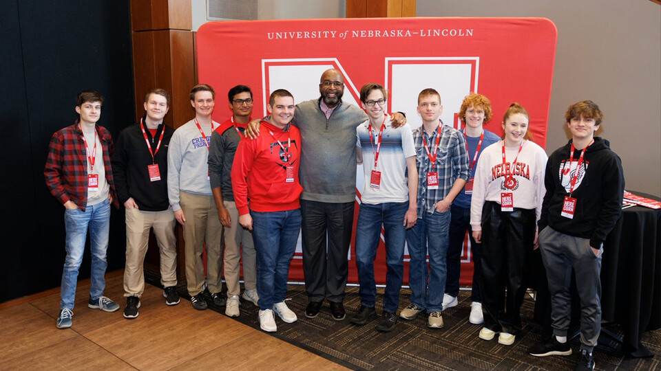 As part of Admitted Student Day on March 23, Chancellor Rodney D. Bennett hosted 10 Presidential Scholars for a breakfast in the Wick Alumni Center. Overall, the event drew some 1,200 admitted high school seniors for a preview of campus life. Learn more at https://go.unl.edu/9bsr.