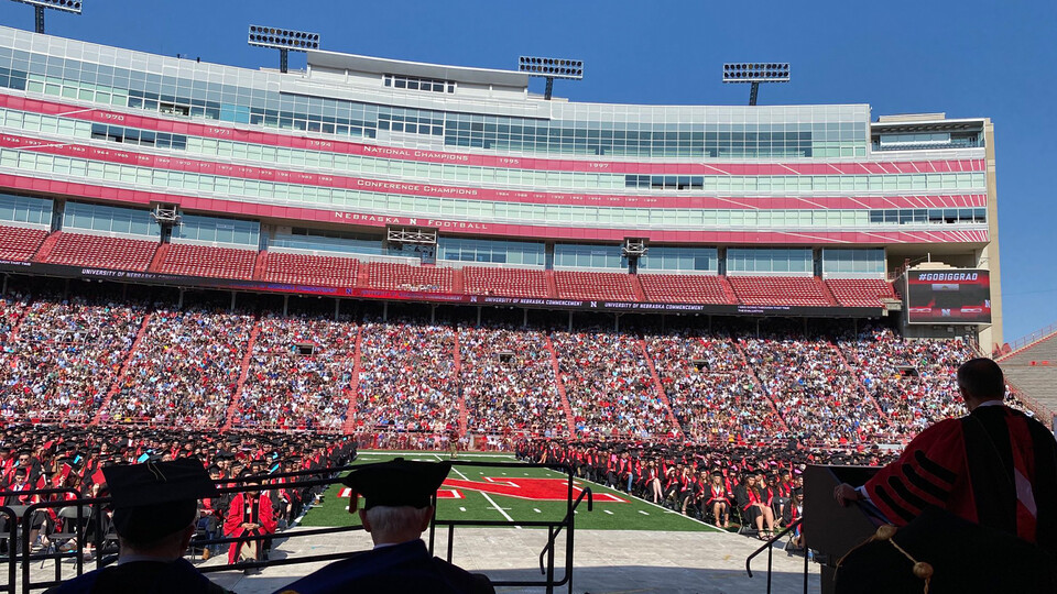 Memorial Stadium from commencement stage