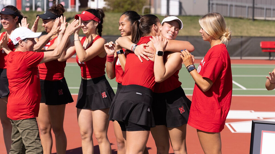 The women’s tennis team closed out its home schedule April 14 with a Senior Day celebration and matches against Ohio State. Learn more at https://go.unl.edu/gh8p.