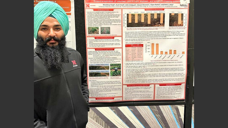 Nebraska’s Amit Jhala, associate professor of agronomy and horticulture, celebrated weed science graduate students who presented research during the 63rd annual meeting of the Weed Science Society of America. The conference was held in Arlington, Virginia. Learn more at https://go.unl.edu/9fny.
