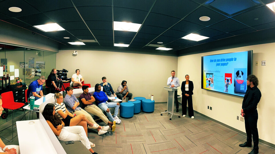 Fraucke Hachtmann, professor of advertising, celebrated her students pitching marketing ideas to an international client, RCD Espanyol de Barcelona, a member of the top men’s professional division in the Spanish football league. Learn more at https://go.unl.edu/of2t.