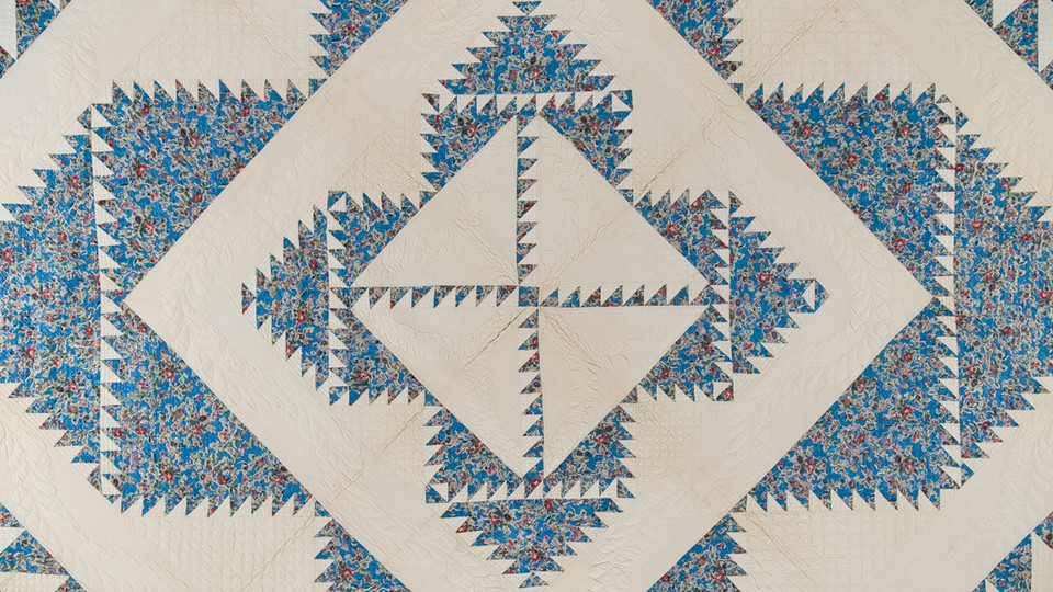 The "Block on Block" exhibition will include this quilt, "Delectable Mountains," which was most likely made in Pennsylvania between 1820 and 1830.
