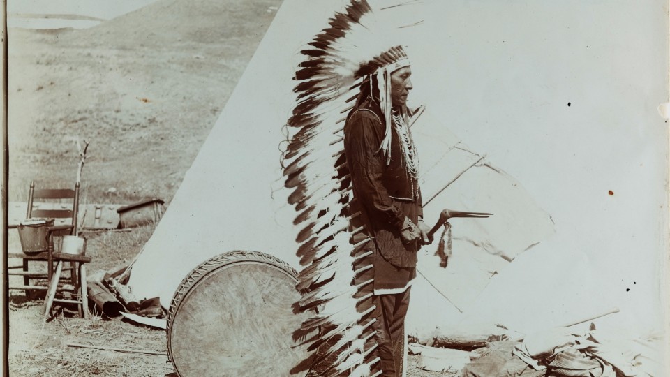 Crow Indian photographed by Fred E. Miller