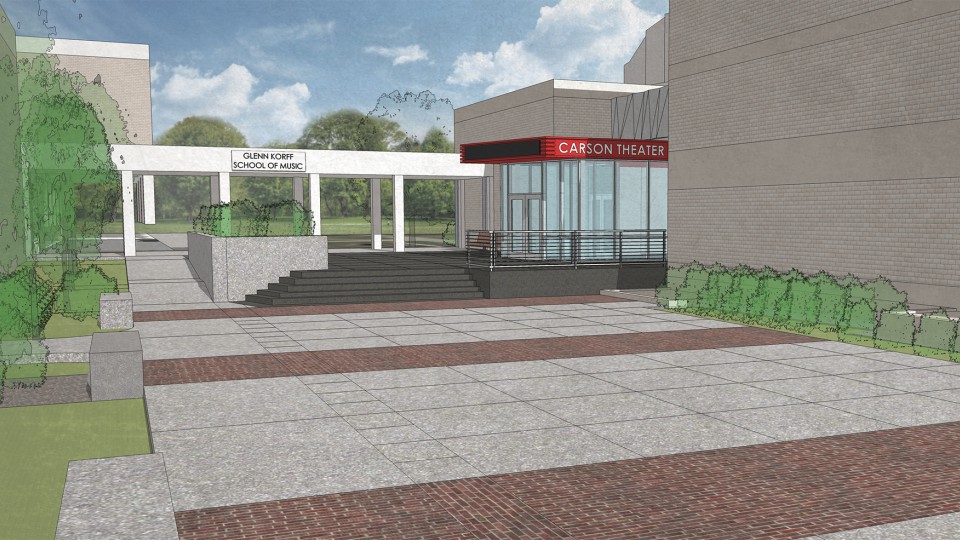 UNL is upgrading the 11th Street entrance to City Campus. The redesign — shown here in an architect's rendering — will make the area more pedestrian friendly and enhance what is an entrance to UNL's arts corridor.