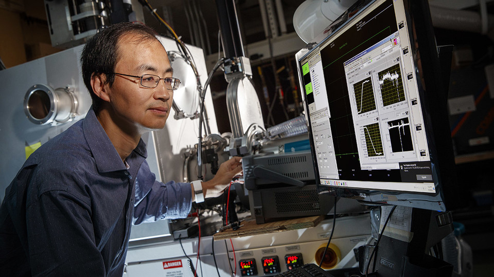 Xiaoshan Xu, assistant professor of physics and astronomy at the University of Nebraska–Lincoln, is using a $750,000 award from the U.S. Department of Energy’s Early Career Research Program to develop a novel approach that could advance the field of spintronics.