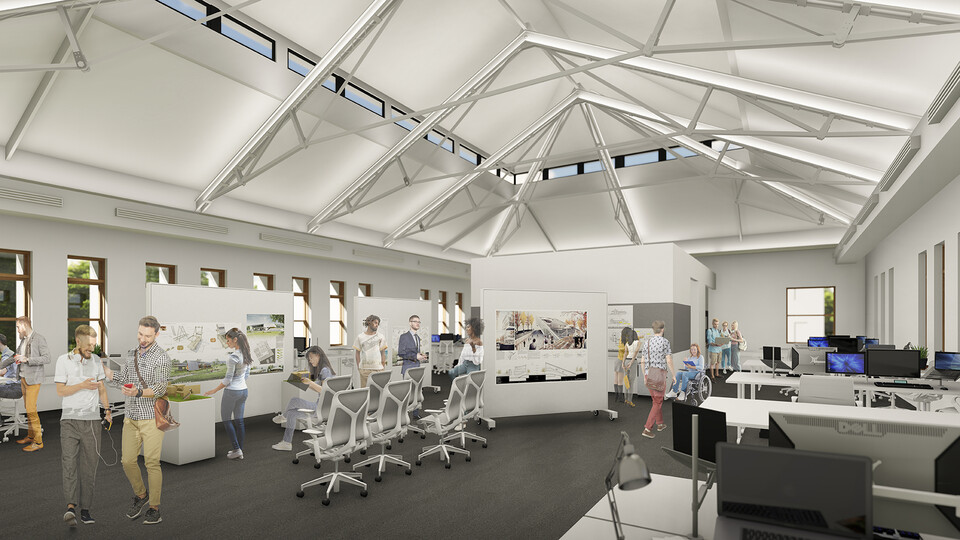 Rendering of the Architecture Hall renovation