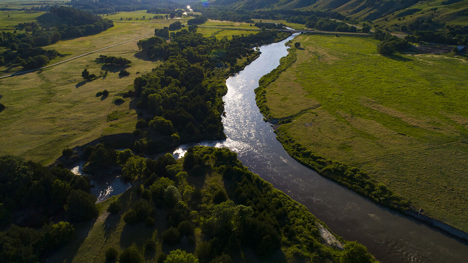 Aerial photo of Niobrara River
