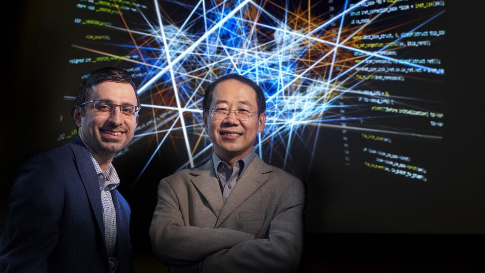 Cutline: Hamid Bagheri (left) and Lisong Xu are using a $750,000 grant from the National Science Foundation to develop a tool that will address one of the most significant drivers of internet congestion: buggy congestion control algorithms.