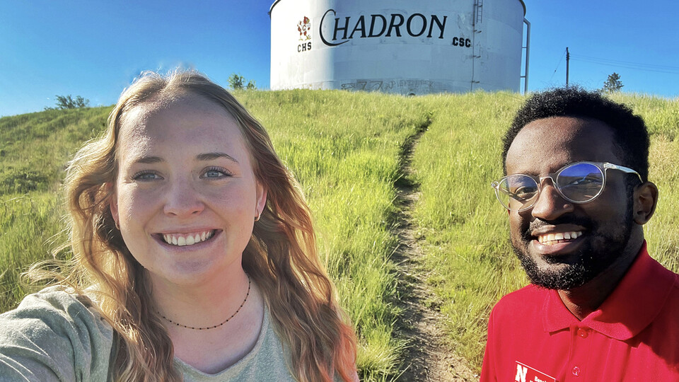 Rural Fellows Faith Junck (left) and Benoit Kayigamba (right) served in Chadron in 2022.