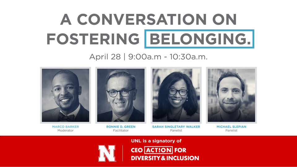 A conversation on fostering belonging. April 28. 9 to 10:30 a.m.
