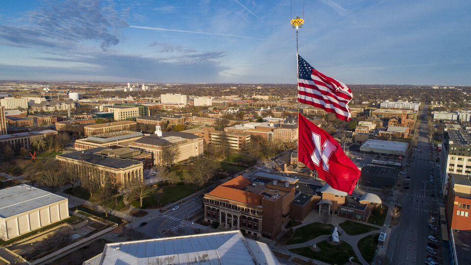 Vintage Nebraska University Felt Flag