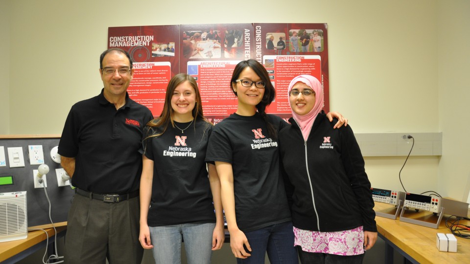 Associate Professor Mahmoud Alahmad, Katie Gilg, Yueye Peng and Sameena Khan.