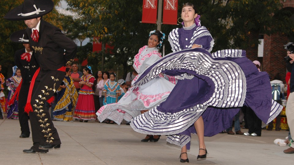 Dancers perform during a previous "Fiesta on the Green" at UNL. Due to the threat of severe weather and rain, the 2015 event has moved indoors to the Coliseum.