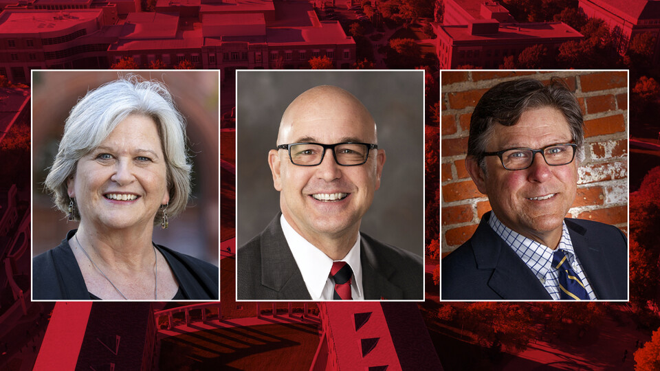 Finalists to be the university's next executive vice chancellor are (from left) Kathy Ankerson, Michael Boehm and William G. Thomas III.
