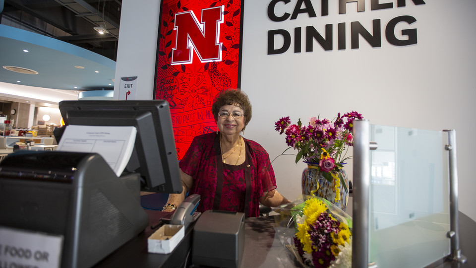 Nebraska's Flora Espinosa worked for 46 years in University Housing dining centers. For 22 of those years, Espinosa worked as a checker, interacting with thousands of students daily.