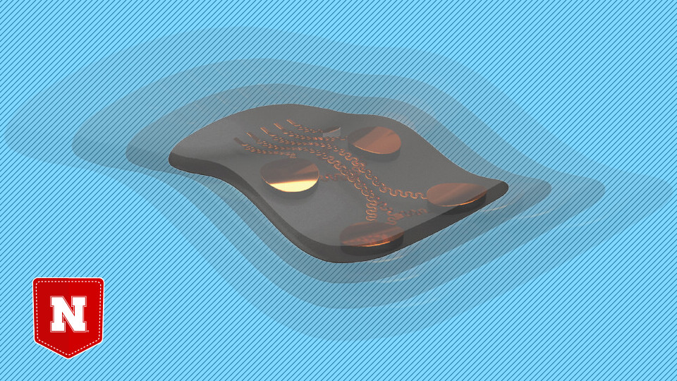 Rendering of a stretchable component essential to a wearable ultrasound device