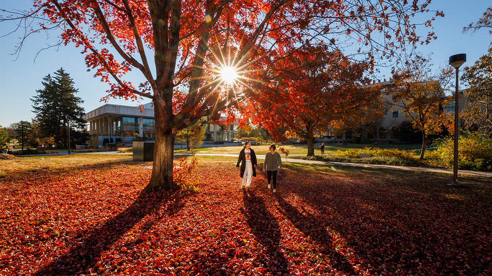 Students walking through East Campus