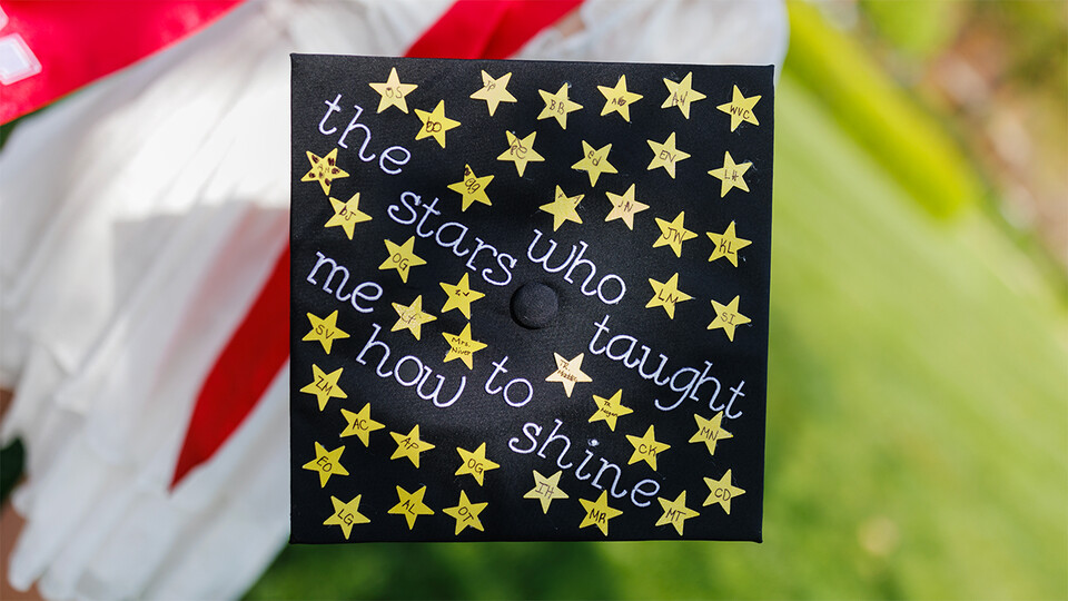 Mortar board topped with stars
