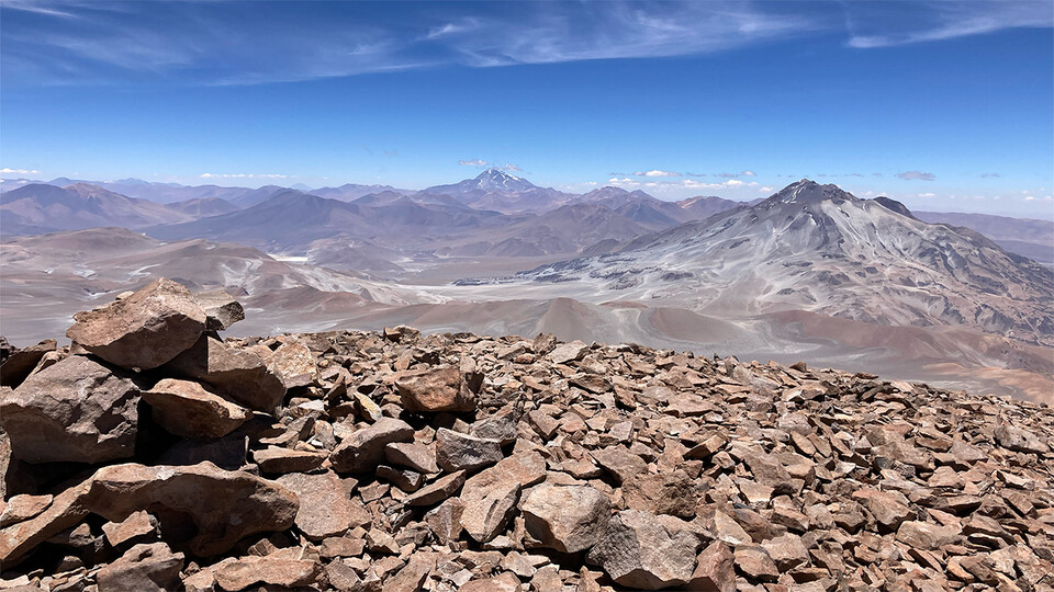 A view from atop an Andean volcano